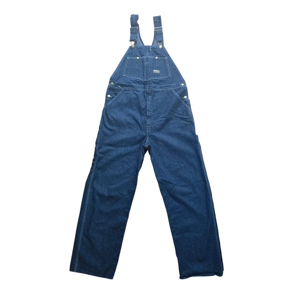 Vintage OshKosh Bgosh Vestbak Overalls Sanforized Denim Mens 38x31 USA Blue